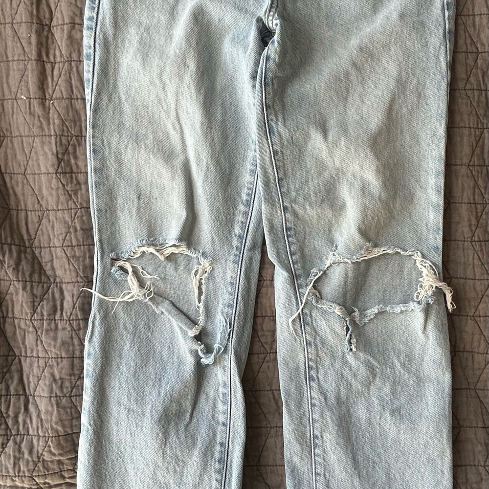 Women's Light Blue Distressed Jeans